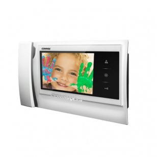 Commax CDV-70KM (Белый) Монитор цветного видеодомофона с трубкой на 2 камеры, экран 7 дюймов, интерфон, автоопределение PAL/NTSC
