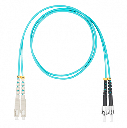 DATAREX SC-ST, дуплекс (duplex) OM3, нг(А)-HF, бирюзовый, 1,5 м Шнур оптический коммутационный (патч-корд)
