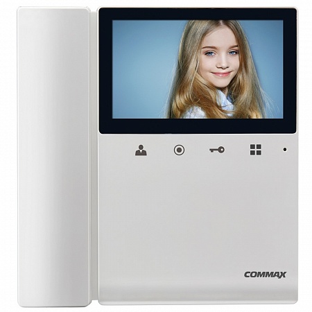 Commax CDV-43K2/VIZIT (Белый) Монитор цветного видеодомофона, дополнительно вызов аудио/видео (при наличии камеры) от координатного подъездного домофона + 3-х вызывных блоков и 1-й камера наблюдения, AC 110-240В