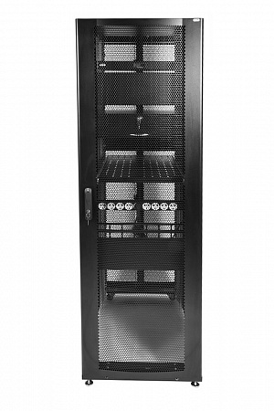 ЦМО ШТК-СП-42.6.12-44АА-9005 Шкаф серверный ПРОФ напольный 42U (600х1200) дверь перф. (2шт), черный, в сборе